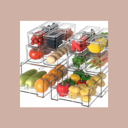 14-Pack Fridge Organizer Bins with Lids