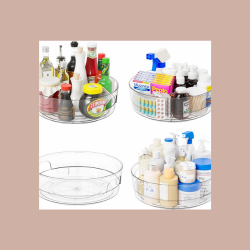 Yieach 4-Pack Clear Lazy Susan Turntables (11.5”)