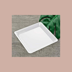 Heavy Duty 12_ White Square Plastic Serving Platters
