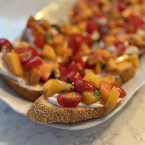 Peach Bruschetta with Lemon Ricotta