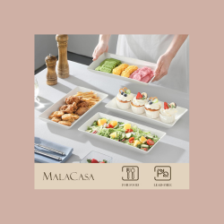 MALACASA Ceramic Platters (Set of 4)